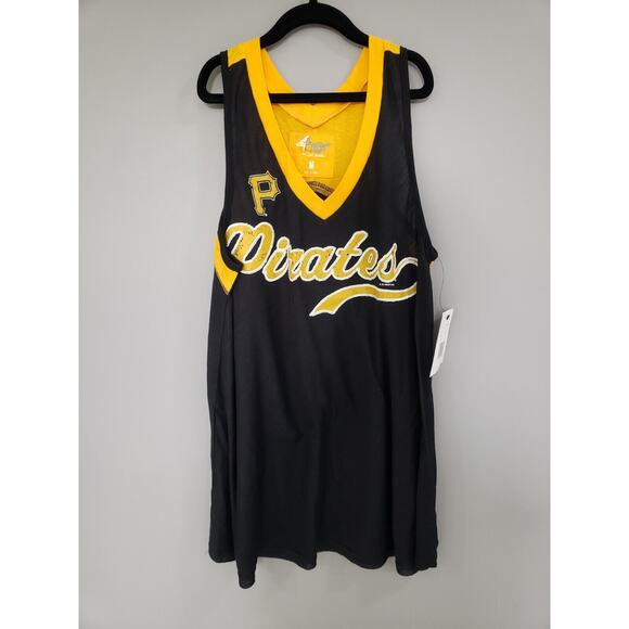 NEW NWT - Pittsburgh Pirates Fashion Tank Medium Med SPARKLY Gill Sports Black - Picture 1 of 6